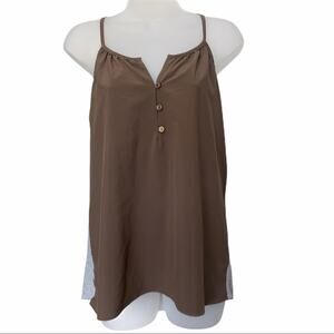 Renvy Tank Top Womens Brown Grey Jersey Size Small